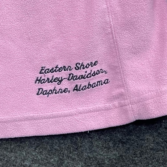 Harley Davidson Women’s Pink Fleece Quarter-Zip Pullover Size M - Picture 2 of 12